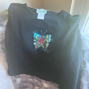 VINTAGE 90’s Beaded Butterfly Crop Top